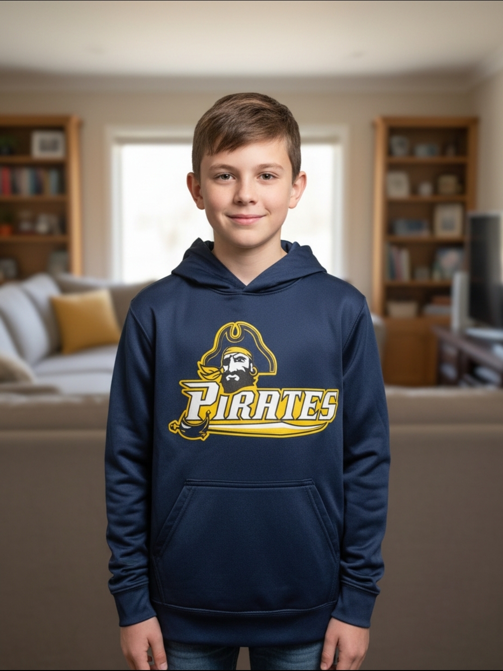Augusta Sportswear Navy & Yellow Pirates Hoodie for Kids